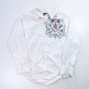 y2k 2000s button up collared shirt kershaw type tee indie sleeve 00 revolve tshi